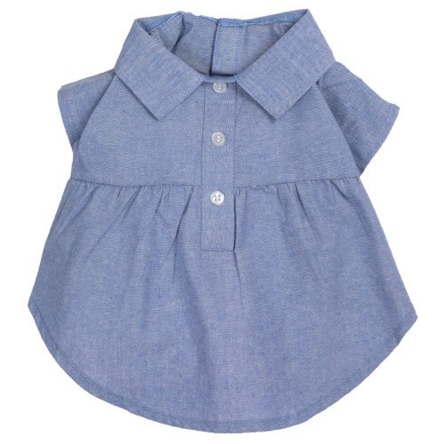 the latest spring fashion trends for your dog. Chambray short sleeved dress.