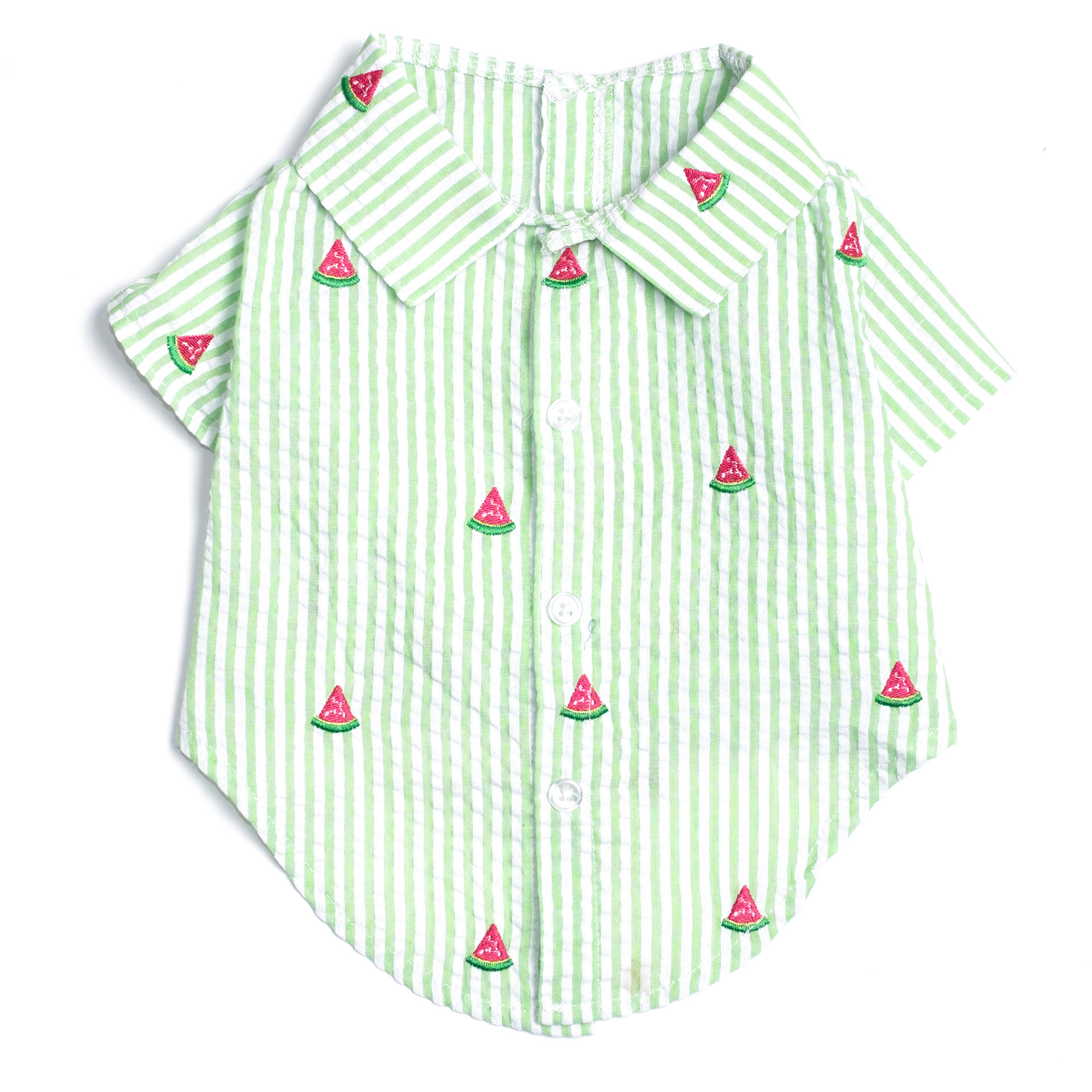 Summer Boy Shirt Green Stripe Watermelon Dog Shirt Bark And Swagger